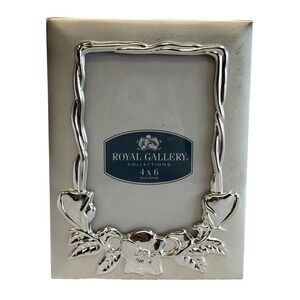 Royal Gallery Silver Plated 4x6 Photo Frame Brag Book Album Satin Finish Vintage